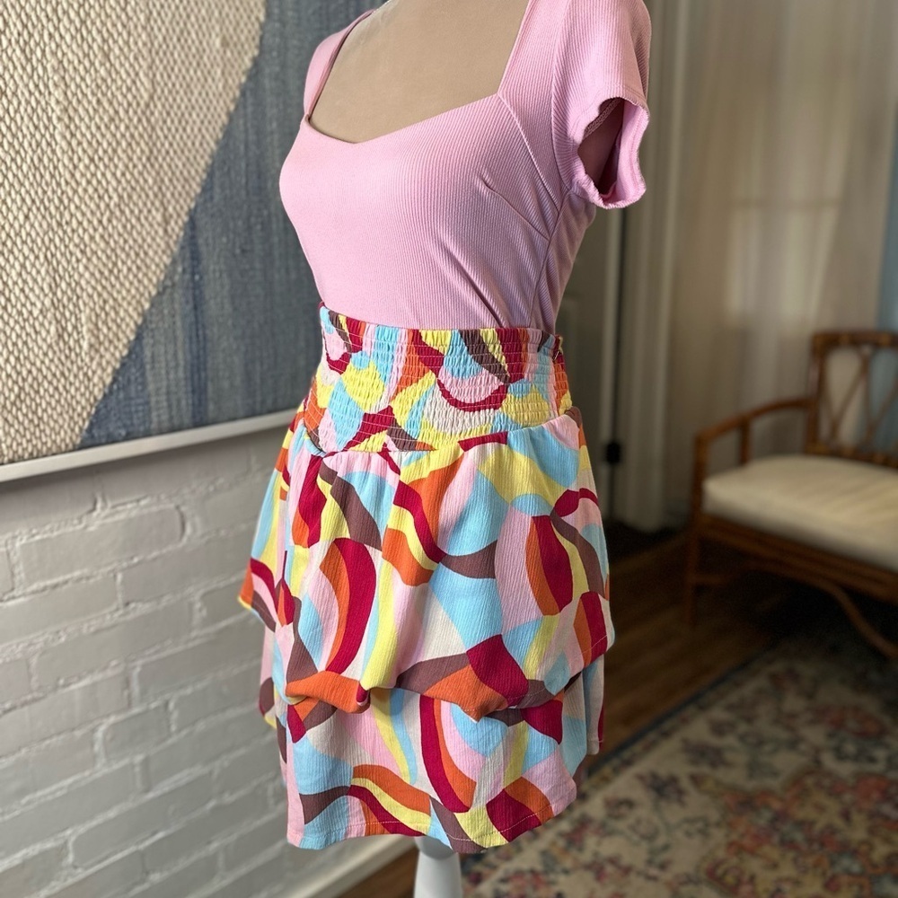 Torrid Bold Colorful Layered Ruffle Shorts - Picture 8 of 11